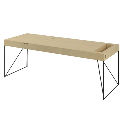 Бюро Narbutas Air Executive, 2200 x 800 x 740 mm, фурнир клен, черен метал