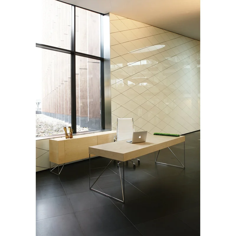 Бюро Narbutas Air Executive, 2200 x 800 x 740 mm, фурнир клен, черен метал