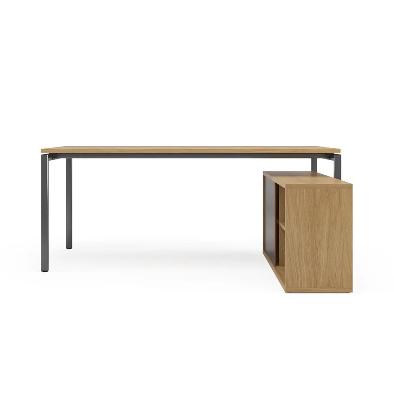 Бюро Narbutas Nova Executive, 1800 x 1000 x 740 mm, ПДЧ 25 mm, меламин кехлибарен дъб, черен метал, крак тип U