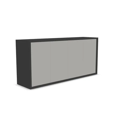Шкаф Narbutas Nova Executive, 1600 x 350 x 750 mm, ПДЧ, тъмносив меламин, перленосиви врати