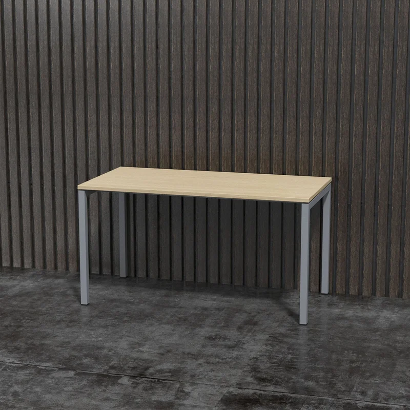 Бюро Narbutas Nova U, 1400 x 700 x 740 mm, меламин избелен дъб, сив метал, крак тип U