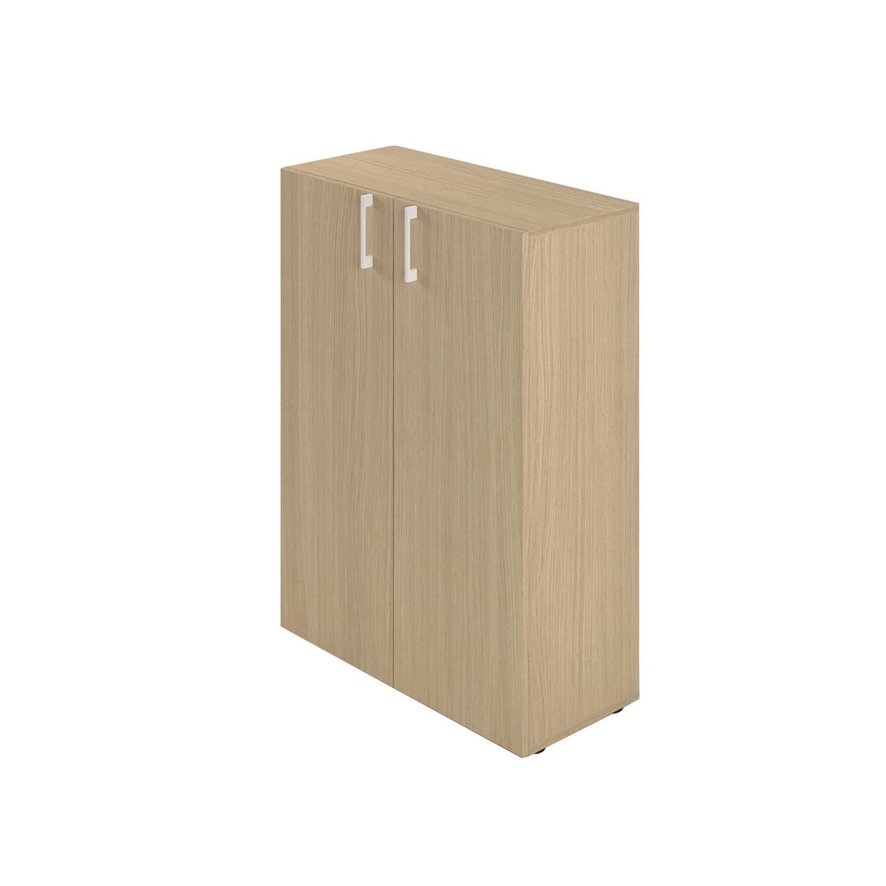 Шкаф Narbutas Nova Basic, 800 х 360 х 1092 mm, ПДЧ, меламин избелен дъб, бяла дръжка