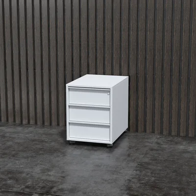 Контейнер за бюро Narbutas Nova A, 428 x 600 x 560 mm, ПДЧ, бял меламин, бяла вградена дръжка