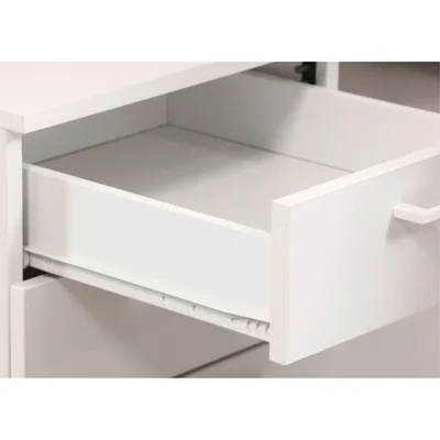 Контейнер за бюро Narbutas Optima, 415 x 500 x 510 mm, с колелца, ПДЧ, правоъгълна дръжка, бял