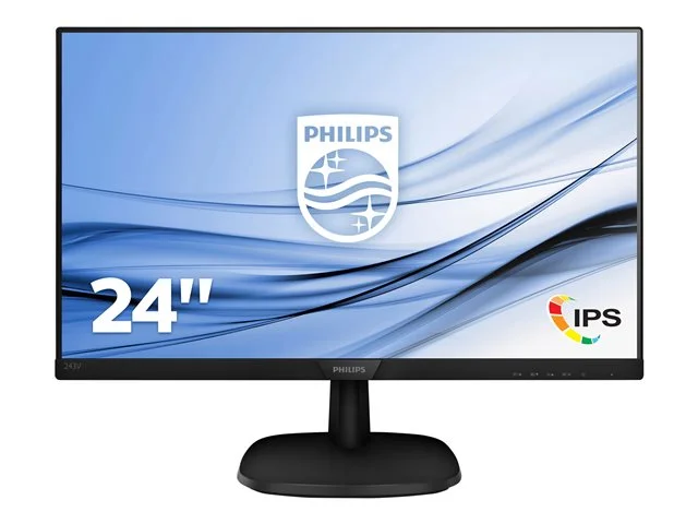 Монитор Philips 243V7QDSB, 23.8'', LED, 1920 x 1080, 250 cd/m2, 4 ms, HDMI, VGA, 16:9, 75 Hz, черен