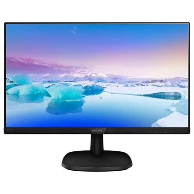 Монитор Philips 243V7QDSB, 23.8'', LED, 1920 x 1080, 250 cd/m2, 4 ms, HDMI, VGA, 16:9, 75 Hz, черен