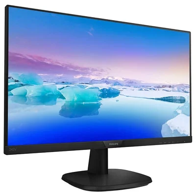 Монитор Philips 243V7QDSB, 23.8'', LED, 1920 x 1080, 250 cd/m2, 4 ms, HDMI, VGA, 16:9, 75 Hz, черен