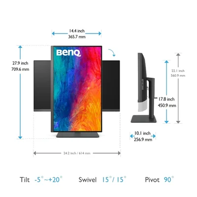Монитор BenQ PD2705U, 27'', LED, 3840 x 2160, 300 cd/m2, 5 ms, HDMI, сив