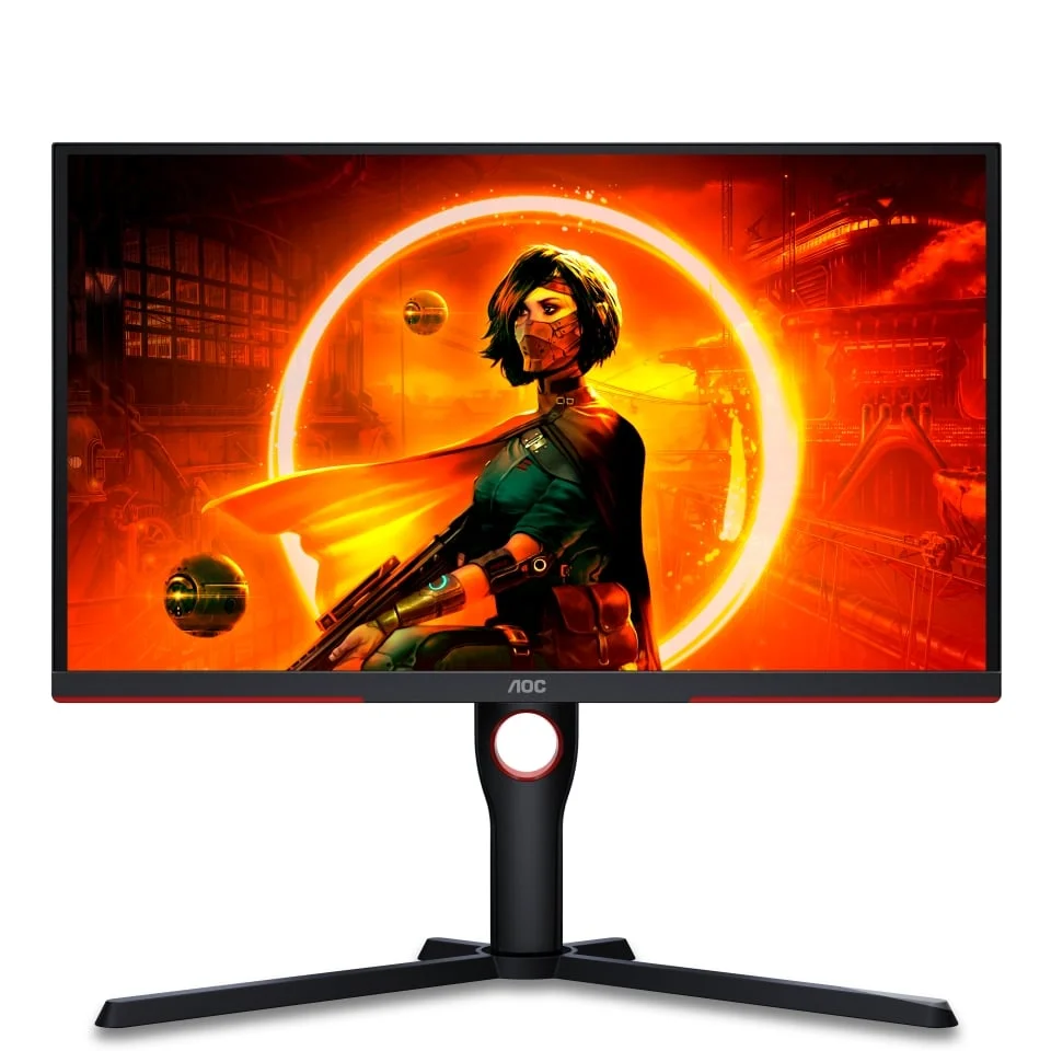 Монитор AOC 25G3ZM/BK, 24.5'', WLED, 1920 x 1080, 300 cd/m2, 1 ms, 2 HDMI, черно-червен
