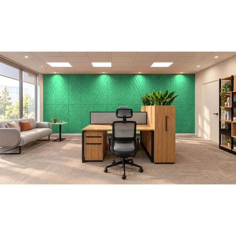Панел за стена Pet Felt - Rhombus, цвят R14, 2400 x 1200 mm, дебелина 9 mm, 1 брой