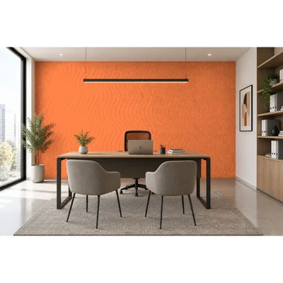 Панел за стена Pet Felt - Wave, цвят R19, 2400 x 1200 mm, дебелина 9 mm, 1 брой