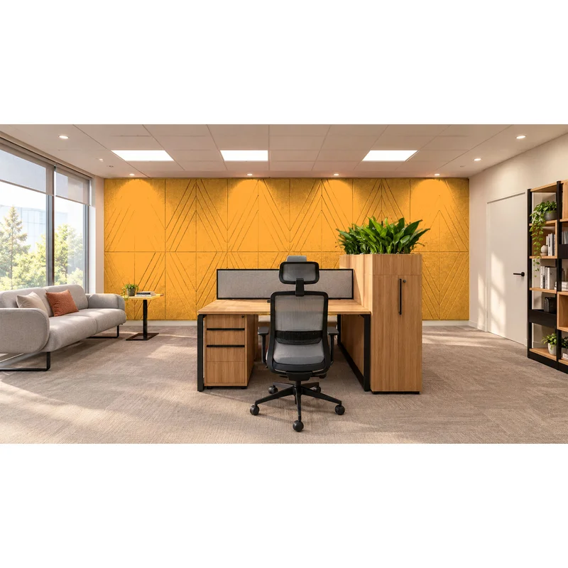 Панел за стена Pet Felt - Rhombus, цвят R23, 2400 x 1200 mm, дебелина 9 mm, 1 брой