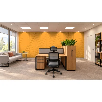 Панел за стена Pet Felt - Rhombus, цвят R23, 2400 x 1200 mm, дебелина 9 mm, 1 брой