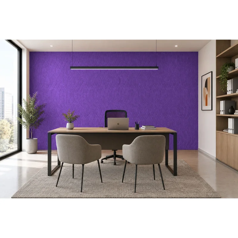 Панел за стена Pet Felt - Wave, цвят R36, 2400 x 1200 mm, дебелина 9 mm, 1 брой
