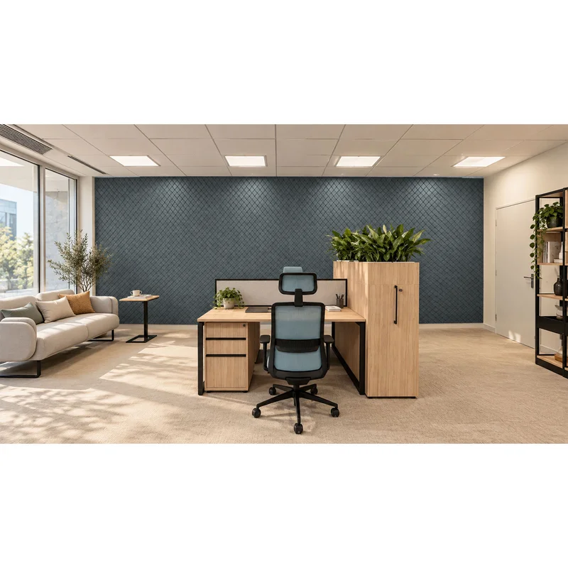 Панел за стена Pet Felt - Squares, цвят R41, 2400 x 1200 mm, дебелина 9 mm, 1 брой