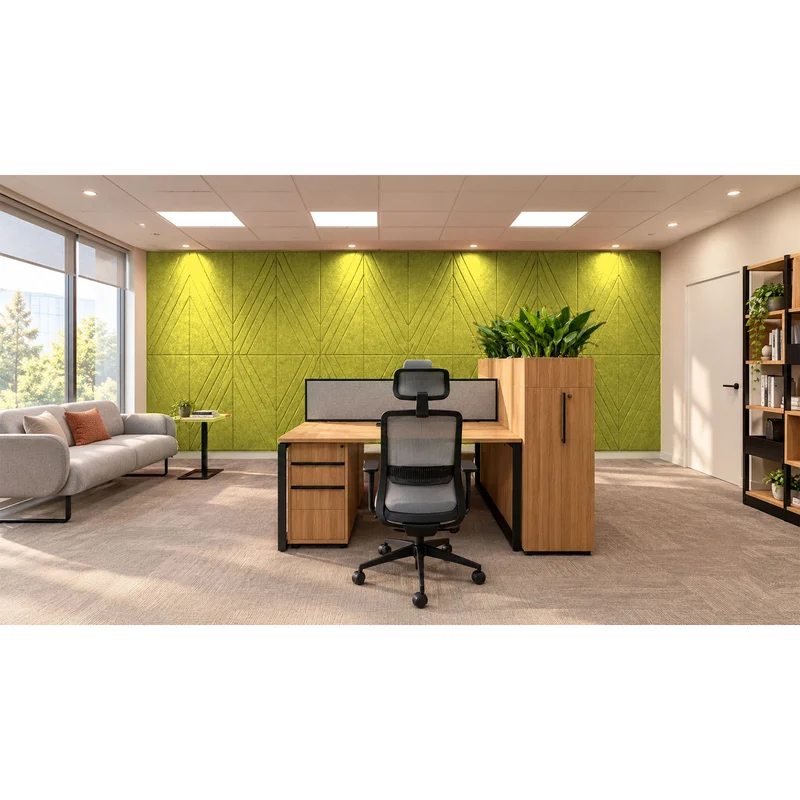 Панел за стена Pet Felt - Rhombus, цвят R55, 2400 x 1200 mm, дебелина 9 mm, 1 брой