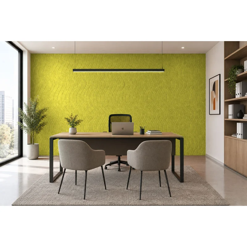 Панел за стена Pet Felt - Wave, цвят R55, 2400 x 1200 mm, дебелина 9 mm, 1 брой