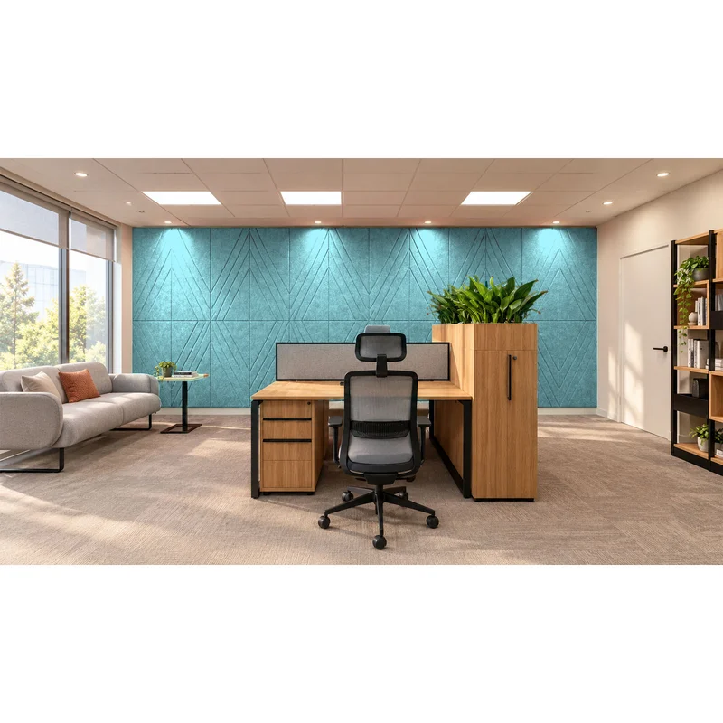 Панел за стена Pet Felt - Rhombus, цвят R58, 2400 x 1200 mm, дебелина 9 mm, 1 брой