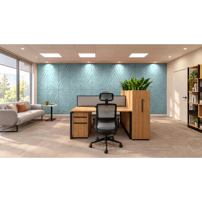 Панел за стена Pet Felt - Rhombus, цвят R60, 2400 x 1200 mm, дебелина 9 mm, 1 брой