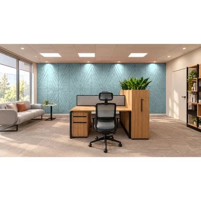 Панел за стена Pet Felt - Rhombus, цвят R60, 2400 x 1200 mm, дебелина 9 mm, 1 брой