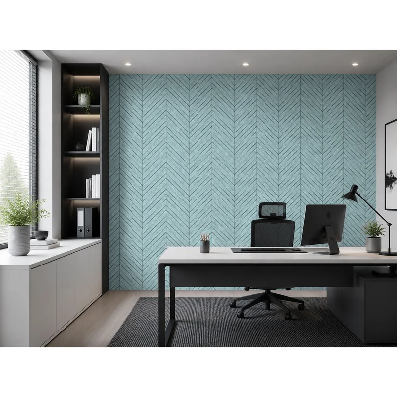 Панел за стена Pet Felt - Fish Bone, цвят R60, 2400 x 1200 mm, дебелина 9 mm, 1 брой