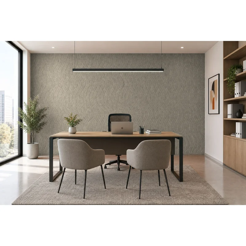 Панел за стена Pet Felt - Wave, цвят R61, 2400 x 1200 mm, дебелина 9 mm, 1 брой