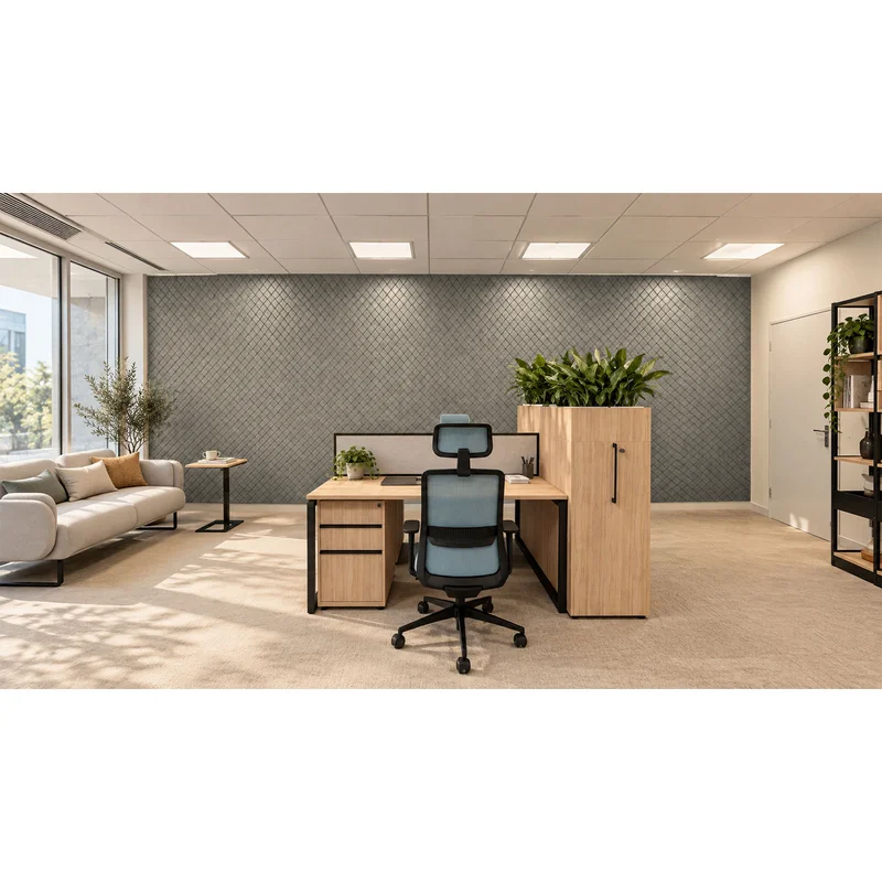 Панел за стена Pet Felt - Squares, цвят R61, 2400 x 1200 mm, дебелина 9 mm, 1 брой