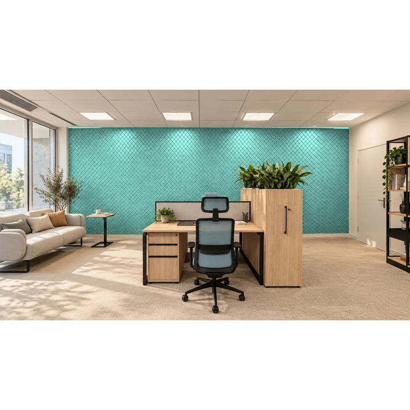Панел за стена Pet Felt - Squares, цвят R63, 2400 x 1200 mm, дебелина 9 mm, 1 брой
