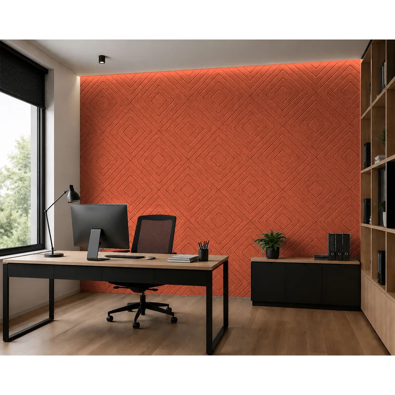 Панел за стена Pet Felt - Illusion, цвят R64, 2400 x 1200 mm, дебелина 9 mm, 1 брой