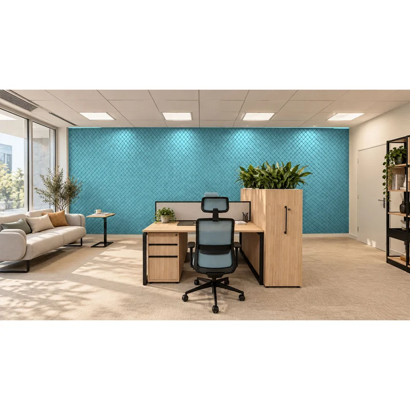 Панел за стена Pet Felt - Squares, цвят R67, 2400 x 1200 mm, дебелина 9 mm, 1 брой