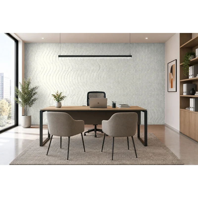 Панел за стена Pet Felt - Wave, цвят R68, 2400 x 1200 mm, дебелина 9 mm, 1 брой