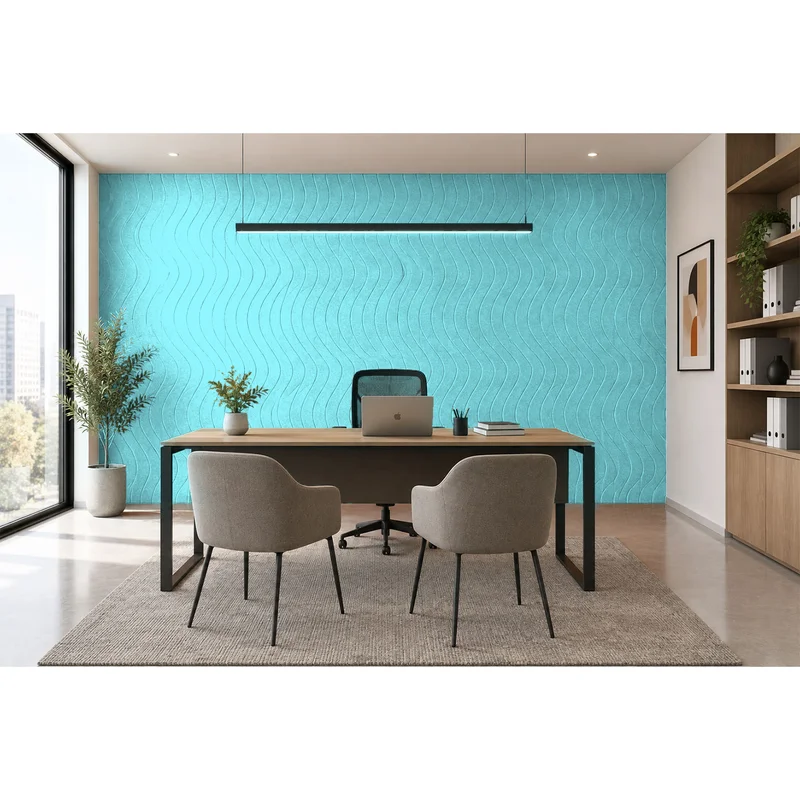 Панел за стена Pet Felt - Wave, цвят R70, 2400 x 1200 mm, дебелина 9 mm, 1 брой