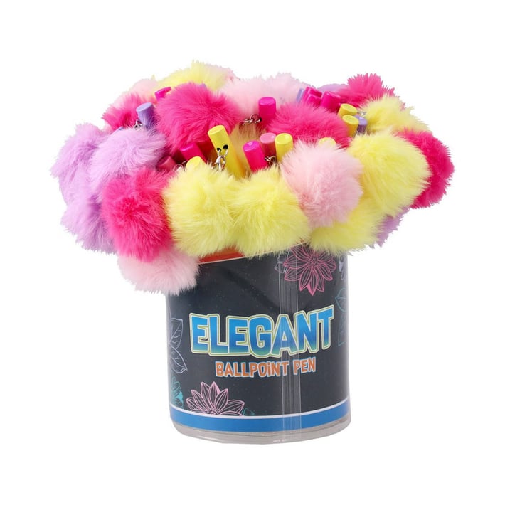 Химикалка Sazio Elegant, помпони, 1.0 mm, асорти