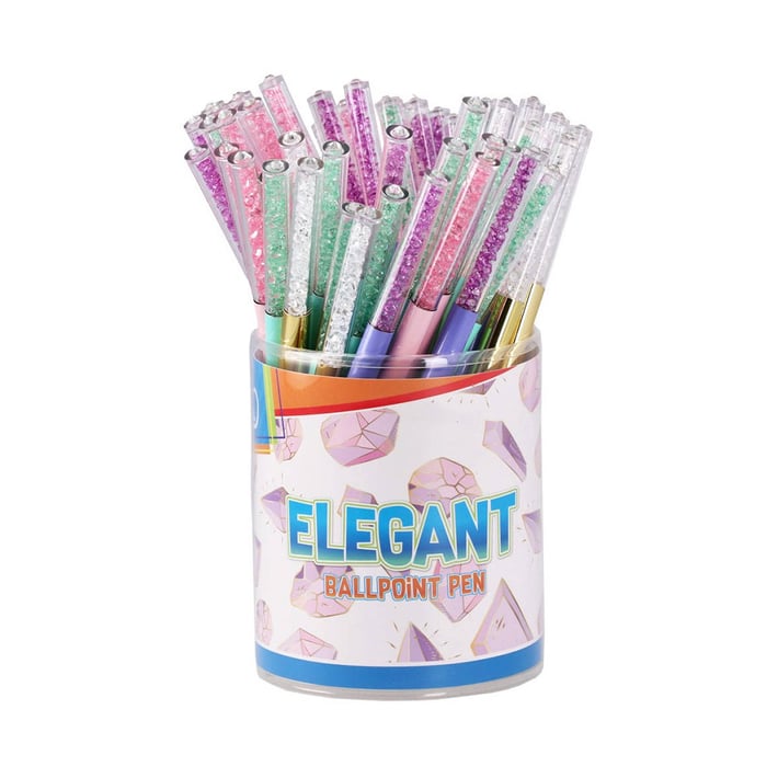 Химикалка Sazio Elegant, с камъчета, 1.0 mm, асорти