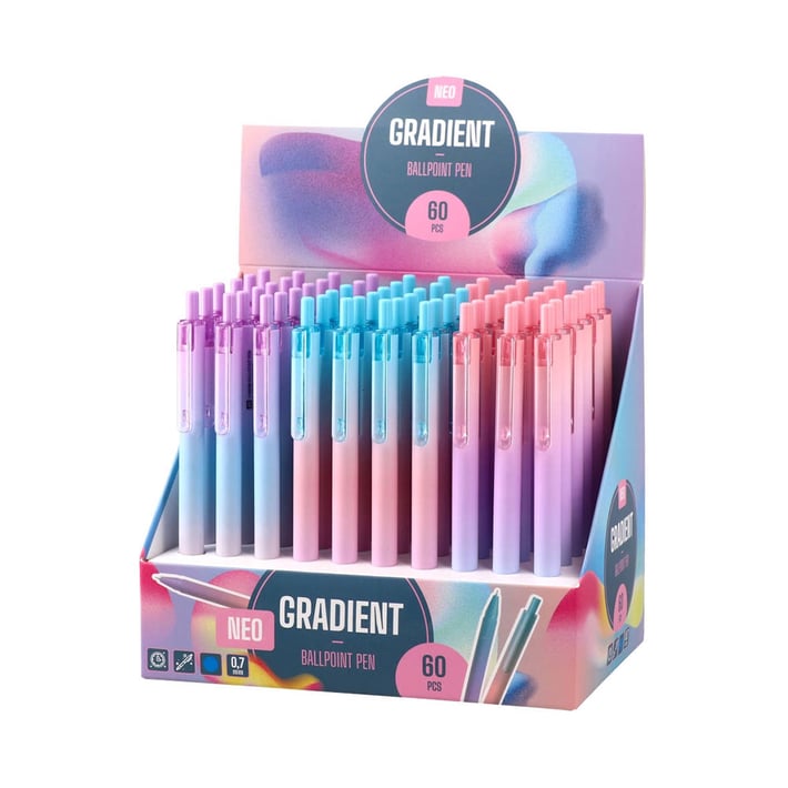 Химикалка Sazio Gradient, автоматична, градиент, 0.7 mm, асорти