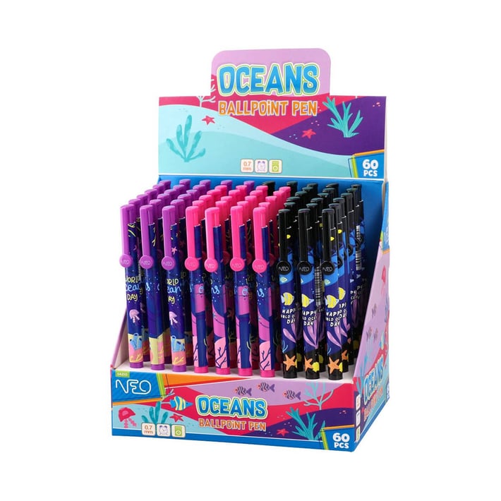 Химикалка Sazio Oceans, автоматична, океан, 0.7 mm, асорти