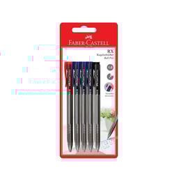 Faber-Castell Химикалка RX10, автоматична, 1.0 mm, 5 броя, асорти