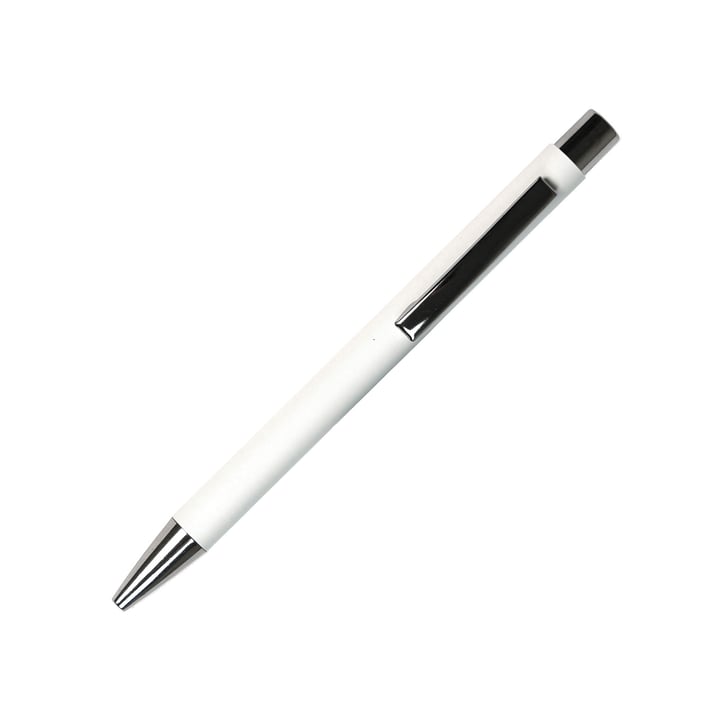 Office 1 Химикалка Draco Chrome, метална, бяла