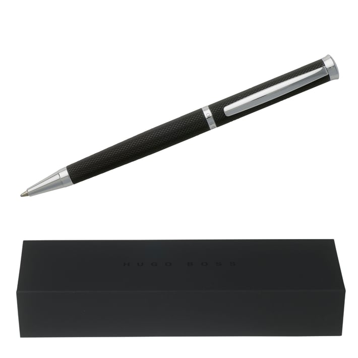 Hugo Boss Химикалка Sophisticated, в кутия, черна