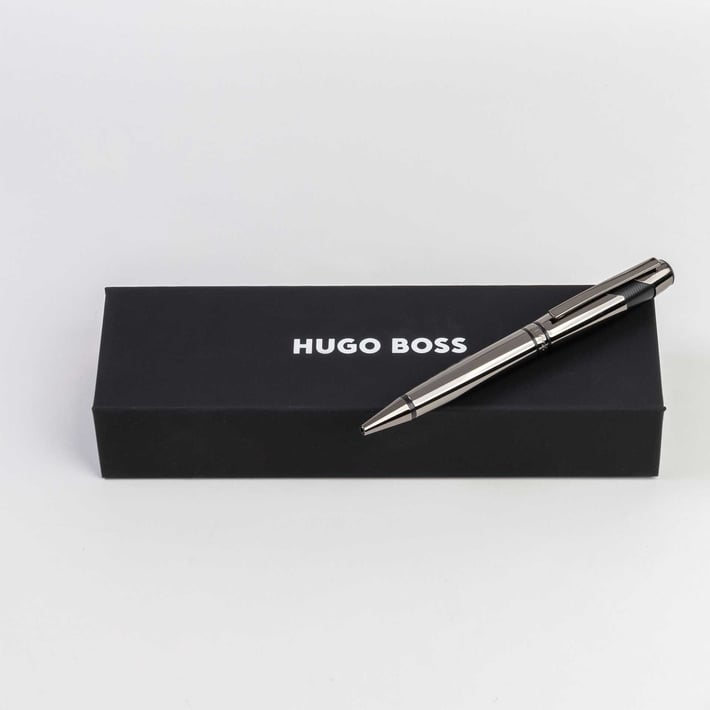 Hugo Boss Химикалка Chevron, в кутия, тъмнозелена