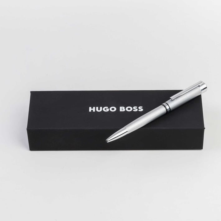 Hugo Boss Химикалка Filament, в кутия, сребриста
