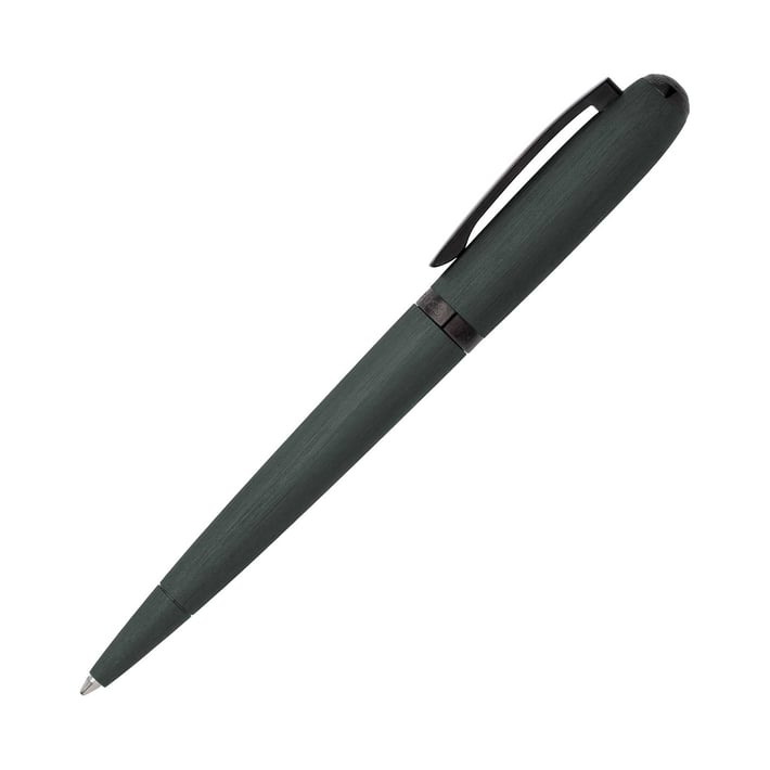 Hugo Boss Химикалка Contour Brushed, в кутия, тъмнозелена