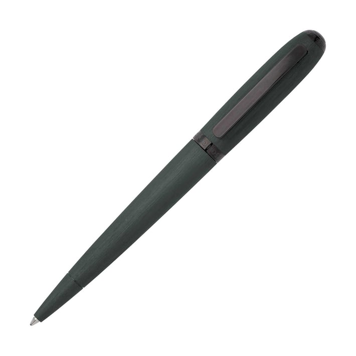 Hugo Boss Химикалка Contour Brushed, в кутия, тъмнозелена