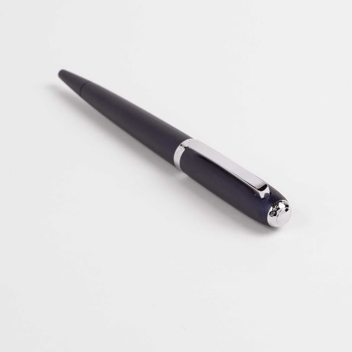 Hugo Boss Химикалка Contour Brushed, в кутия, тъмносиня