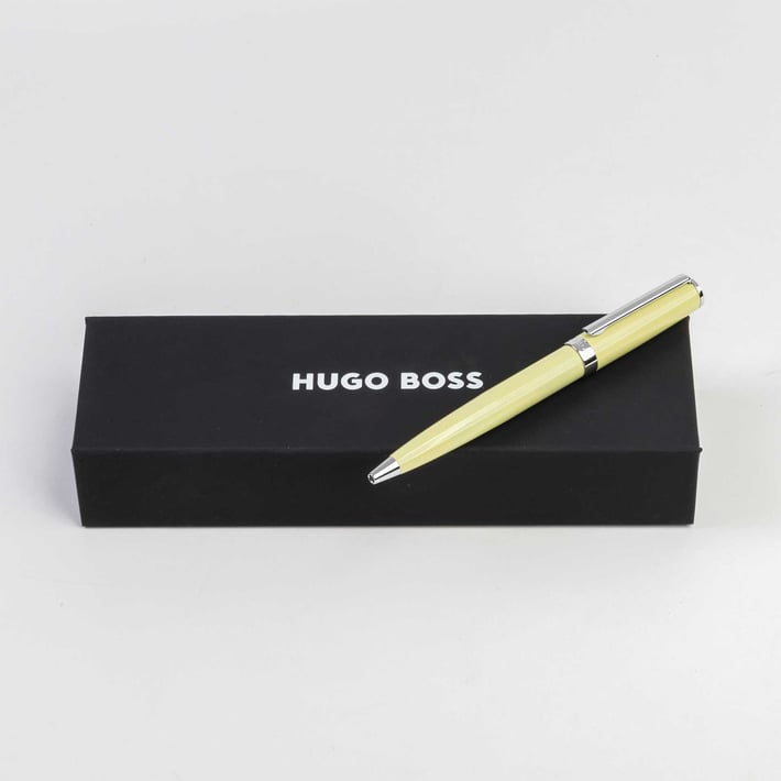 Hugo Boss Химикалка Gear Icon, в кутия, жълта