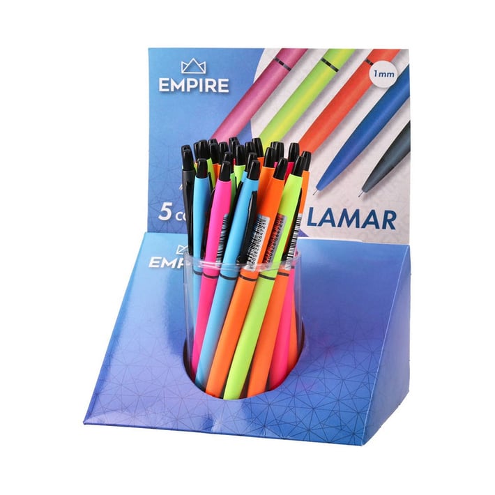 Химикалка Empire Lamar, автоматична, 1.0 mm, неонова, асорти