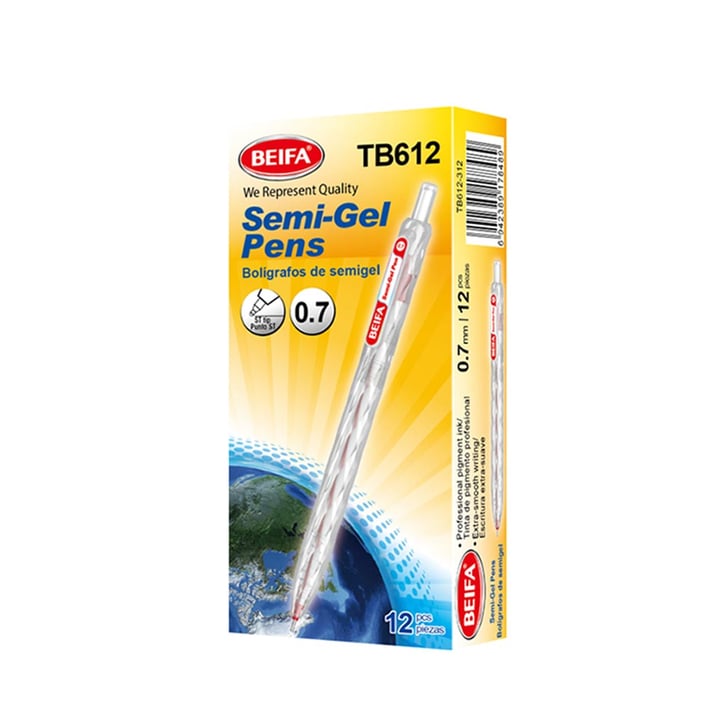 Beifa Гел ролер TB612-312, 0.7 mm, червен, 12 броя