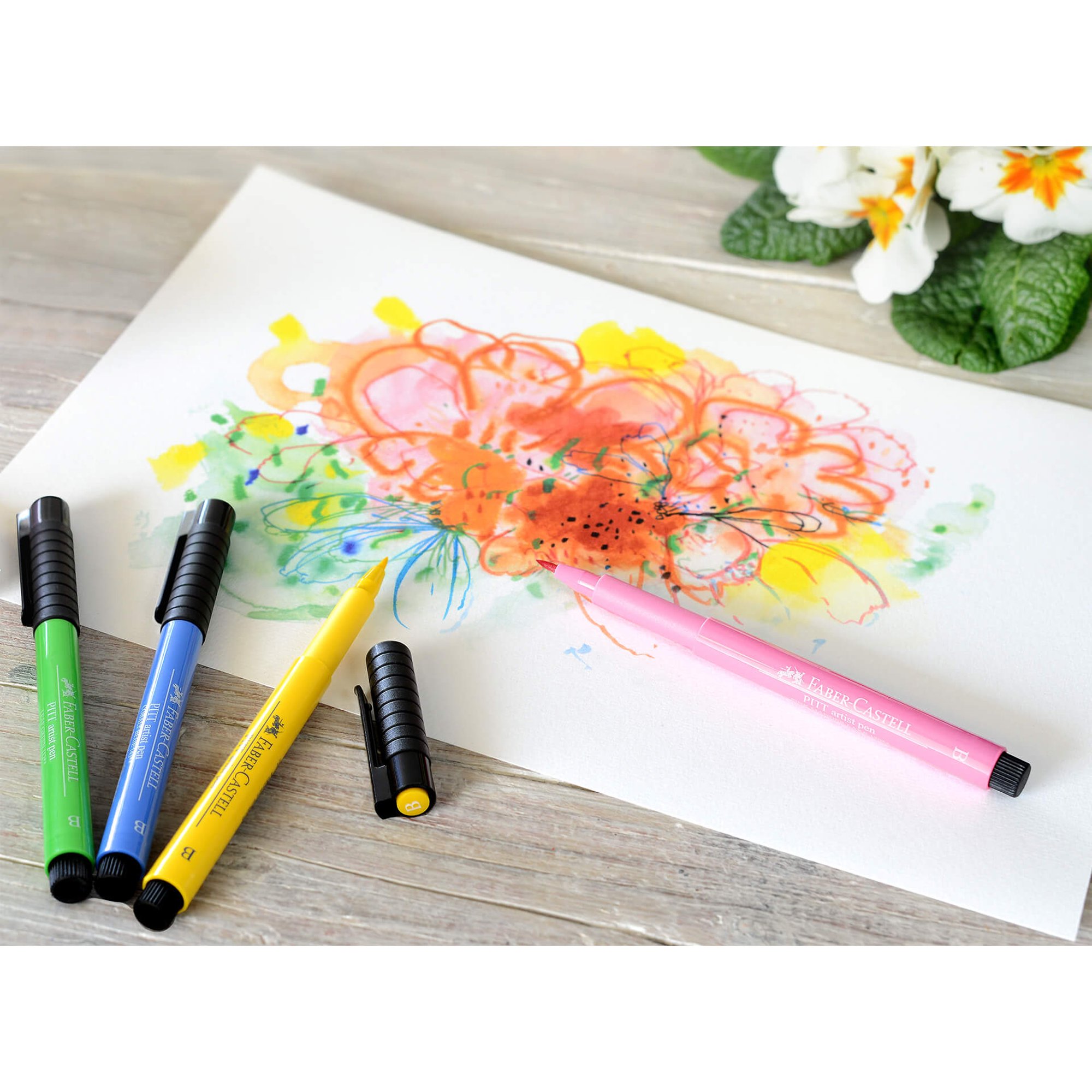 Faber-Castell Тънкописец Pitt Artist Pen, Bright, 12 цвята