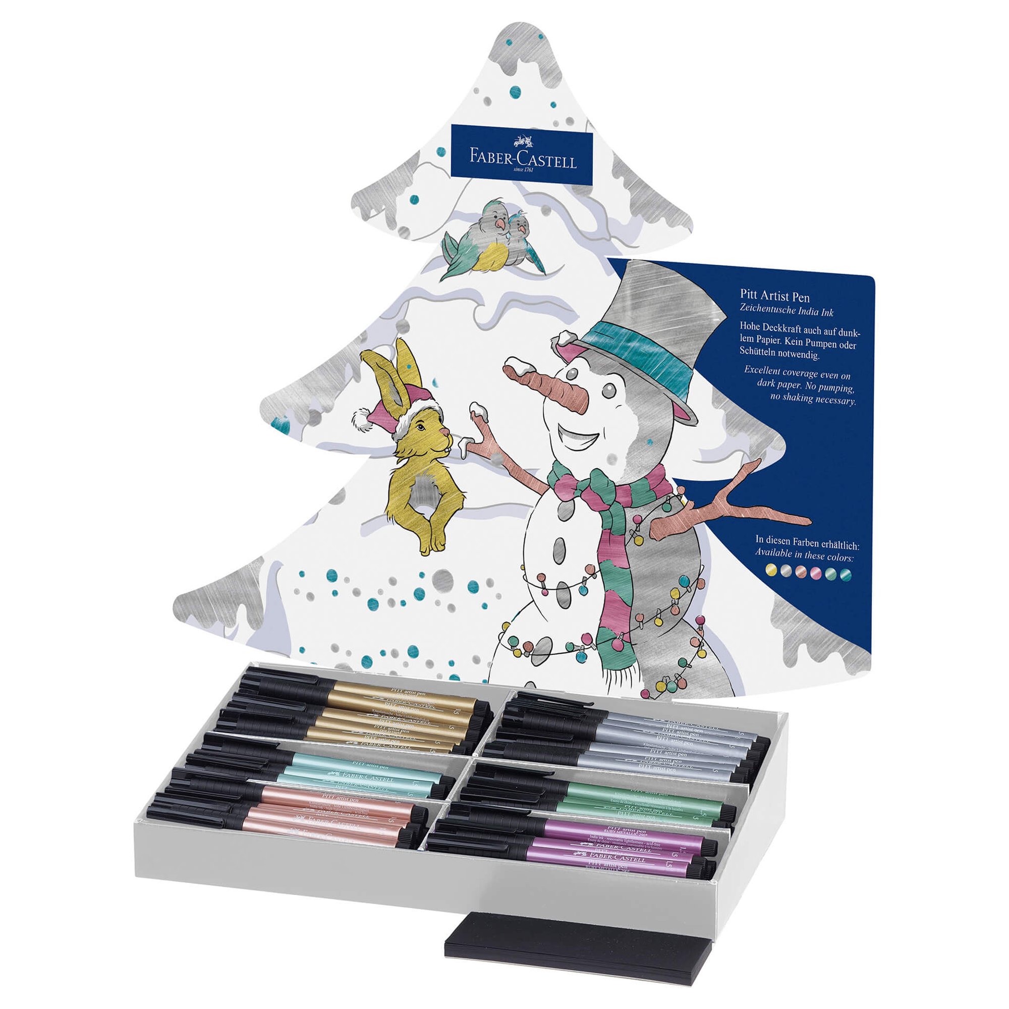 Faber-Castell Тънкописец Pitt Artist Pen Xmas, 90 броя дисплей