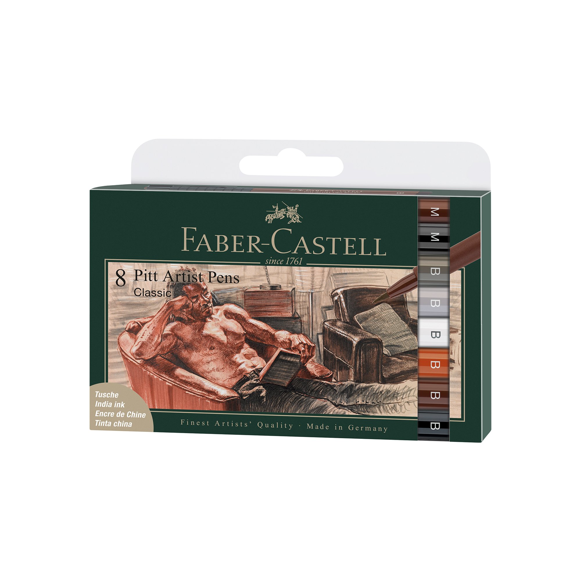 Faber-Castell Маркер-четка Pitt Artist, класик, 8 броя